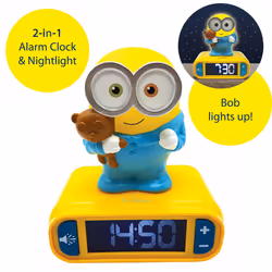 Despicable Me Minions Childrens Clock with Night Light