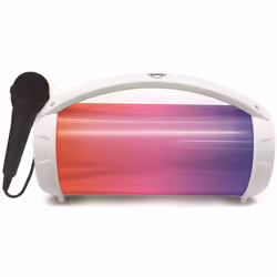 iParty Bluetooth Speakers with Lights & Mic - White