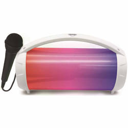 iParty Bluetooth Speakers with Lights & Mic - White