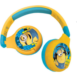 LEXIBOOK HPBT010DES Despicable Me 2-in-1 Bluetooth Headphones Stereo Wireless Wired Kids Safe Foldable Adjustable, Yellow