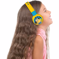 LEXIBOOK HPBT010DES Despicable Me 2-in-1 Bluetooth Headphones Stereo Wireless Wired Kids Safe Foldable Adjustable, Yellow