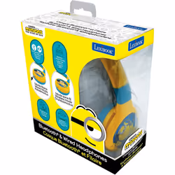 LEXIBOOK HPBT010DES Despicable Me 2-in-1 Bluetooth Headphones Stereo Wireless Wired Kids Safe Foldable Adjustable, Yellow - Additional view 4