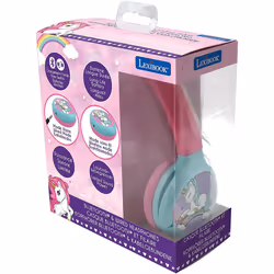 LEXIBOOK Unicorn 2-in-1 Bluetooth Headphones Stereo Wireless Wired, Kids Safe, Foldable, Adjustable, HPBT010UNI