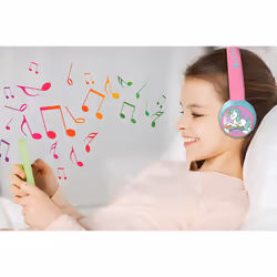LEXIBOOK Unicorn 2-in-1 Bluetooth Headphones Stereo Wireless Wired, Kids Safe, Foldable, Adjustable, HPBT010UNI - Additional view 4