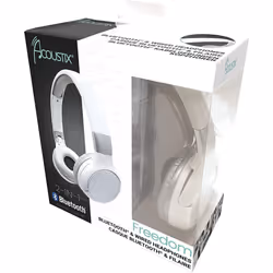 LEXIBOOK HPBT010S Acoustix 2-in-1 Bluetooth Headphones-Stereo Wireless Wired, Foldable, Adjustable, Microphone, Lightweight, White/Silver - Additional view 4