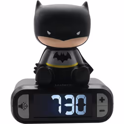 LEXIBOOK RL800BAT Digital Alarm Kids with Night Light Snooze, Childrens Clock, Luminous Batman, Black Colour