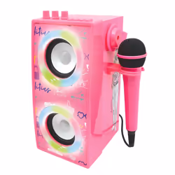 Lexibook, Barbie, Portable Bluetooth Lighted Speaker with Microphone, karaoke, light effects, wireless, USB, SD card, recharg ...