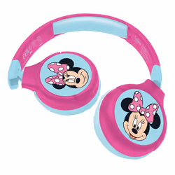 HPBT010MN Minnie, 2-in-1 Bluetooth Headphones, Stereo, Wireless, Wired, Kids Safe, Foldable, Adjustable, Pink/Blue, M