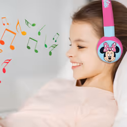 HPBT010MN Minnie, 2-in-1 Bluetooth Headphones, Stereo, Wireless, Wired, Kids Safe, Foldable, Adjustable, Pink/Blue, M - Additional view 4
