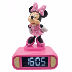 Lexibook RL800MN 3D Minnie Mouse Childrens Clock with Night Light