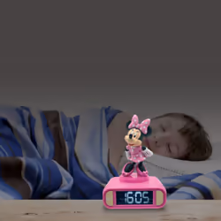 Lexibook RL800MN 3D Minnie Mouse Childrens Clock with Night Light