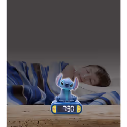 Lexibook RL800D Disney Stitch Alarm clock with Sounds & Melodies, Blue