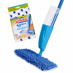 Quick Spray Duo Flat Spray Mop with Washable Microfibre Mop Head Pads, Cleans Laminate, Wood and Tile Flooring, No-Touch Reve ...