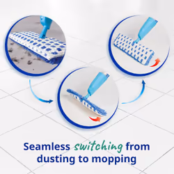 Quick Spray Duo Flat Spray Mop with Washable Microfibre Mop Head Pads, Cleans Laminate, Wood and Tile Flooring, No-Touch Reversible Mop Head
