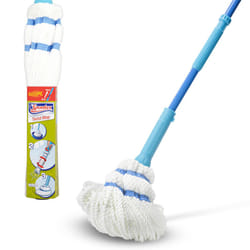 Twist Mop - Microfibre Mop with Built-In Self Wringing System - Non-Scratch Scourer Pad for Tough Stains - Cleans Laminate, Wood & Tile Flooring -
