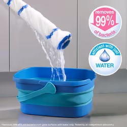 Twist Mop - Microfibre Mop with Built-In Self Wringing System - Non-Scratch Scourer Pad for Tough Stains - Cleans Laminate, Wood & Tile Flooring -