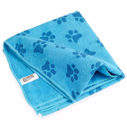 Spontex Microfibre Pet Towel Soft Dog Bath Robe Addition to Puppy Grooming Brush - Turquoise