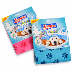 Spontex Microfibre Pet Towel Soft Dog Bath Robe Addition to Puppy Grooming Brush - Turquoise