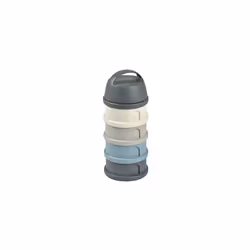 BEABA, Stackable Milk Dispenser, 100% Hermetic, 4 compartments, Made in France, Large Capacity, Evolutive use, Mineral Grey/B ...