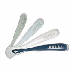 BÃABA - Baby Spoons - Silicone weaning spoon - Set of 4 - 1st stage - Rainbow