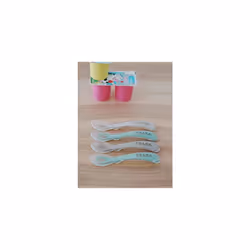 BÃABA - Silicone Spoon for Baby and Children - Set of 4 - Stage 2 - Soft - Rounded tip - Ergonomic Handle - Velvet Grey/sage Green - Additional view 5