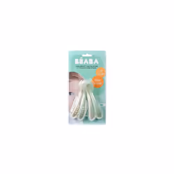 BÃABA - Silicone Spoon for Baby and Children - Set of 4 - Stage 2 - Soft - Rounded tip - Ergonomic Handle - Velvet Grey/sage Green - Additional view 6