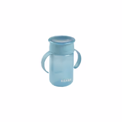 BEABA, 360 Training Cup with Anti-Drip Disc, Patented Anti-Leak System, from 12 Months, Removable Handles, with Hygienic Lid, ...
