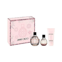 Jimmy Choo Signature Eau de Parfum 3 Piece Set - 3.3 fl. oz. & 1.3 fl. oz. Spray  3.3 fl. oz. Body Lotion - Long Lasting Fragrance with notes of Tea R