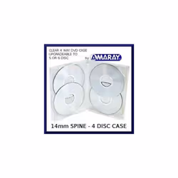 10 x Amaray Multi 4 DVD Case - 4 Way Multibox in Clear to hold 4 discs in Dragon Trading Branded Packaging
