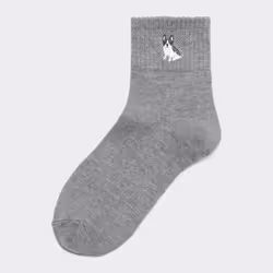 Gu By Uniqlo Ankle Socks  Embroidery - 09 BLACK/ONE SIZE