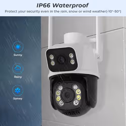 2024 New 8MP PTZ Wifi Camera Outdoor Night Vision Dual Screen Human Detection Security Protection CCTV Surveillance IP Camera - AU Plug