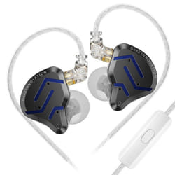 KZ ZSN PRO 2 Hifi Earphones 1BA+1DD Hybrid Driver In Ear Metal Wired Earbuds Bass Music Sport Headset Noise Cancelling Headphones. - black, With Mic