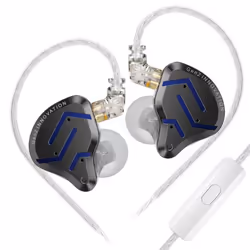 KZ ZSN PRO 2 Hifi Earphones 1BA+1DD Hybrid Driver In Ear Metal Wired Earbuds Bass Music Sport Headset Noise Cancelling Headphones. - silver, With Mic