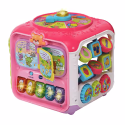 VTech Super cube des découvertes rose, Sounding, Speaking function, Batteries required, AA, Plastic, Multicolour
