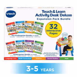 VTech Activity Desk 4-in-1 Kindergarten Expansion Pack Bundle for Age 3-5