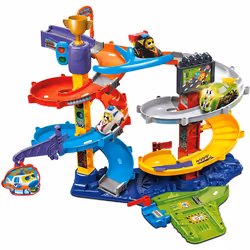 VTech Toot-Toot Drivers Twist & Race Tower, Racing Cars Car Tracks for Kids Lights and Sounds, Musical Toy Race Track for Ag ...