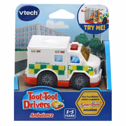 Toot-Toot Drivers Ambulance, Toy Car for 1 Year Old, Pretend Play with Lights & Sounds, Interactive Toddlers Toy for 12 Months, 2, 3, 4 +, English