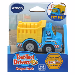 Toot-Toot Drivers Dumper Truck, Toy Car for 1 Year Old, Pretend Play with Lights & Sounds, Interactive Toddlers Toy for 12 Months, 2, 3, 4 +, English
