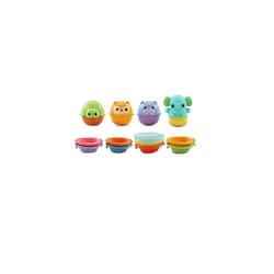 Stack & Splash Bathtime Boats, Stacking & Linking BathTub Toy with 9 Colourful Boats & 3 Animal Characters, Bath Gift for Babies & Toddlers 0, 6, 12