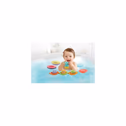 Stack & Splash Bathtime Boats, Stacking & Linking BathTub Toy with 9 Colourful Boats & 3 Animal Characters, Bath Gift for Babies & Toddlers 0, 6, 12