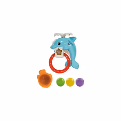 Scoop & Score Dolphin, Interactive Bath Toy for 1 Year Olds, Bath Toy with Hoop & Balls, Lights & Music, Bath Time Gift