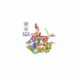 Marble Rush Adventure Park Challenge, Construction Toys for Kids with 10 Marbles and 96 Building Pieces, Electronic Marble Run, Colour-Coded Building