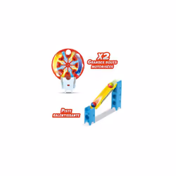 Marble Rush Adventure Park Challenge, Construction Toys for Kids with 10 Marbles and 96 Building Pieces, Electronic Marble Run, Colour-Coded Building