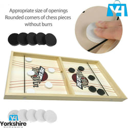 Wooden Elastic Chess Bouncing Fast Sling Puck On Board Friends Family Kids Game