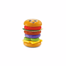VTech Baby Build-a-Burger, Stacking & Sorting Toy with 6 Food Pieces, Shape Sorting, Stacking Play, Matching, Spinning &