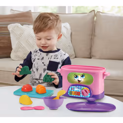 LeapFrog Choppin' Fun Learning Pot, Pink, Roleplay Kitchen Toy for Children, Interactive Learning Toy for Pretend Play with Food Names, Recipes and