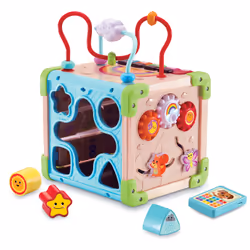 VTech Play Green CUBE NATURE INTERACTIF, 0.75 yr(s), Batteries required, AA, Plastic, Brown