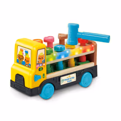 Pound and Pop Truck, Interactive Sensory Toy, Teaches Colours, Numbers and Shapes with Lights and Music, Gift for Babies 18, ...