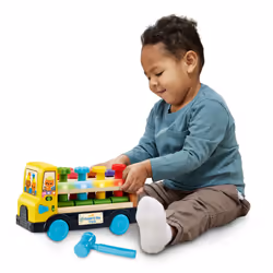 Pound and Pop Truck, Interactive Sensory Toy, Teaches Colours, Numbers and Shapes with Lights and Music, Gift for Babies 18, 24 Months Plus, English