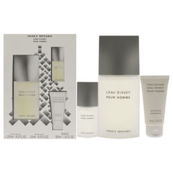 Issey Miyake Leau Dissey Pour Homme For Men 3 Pc Gift Set 4.2oz EDT Spray, 15ml EDT Spray, 1.6oz Shower Gel